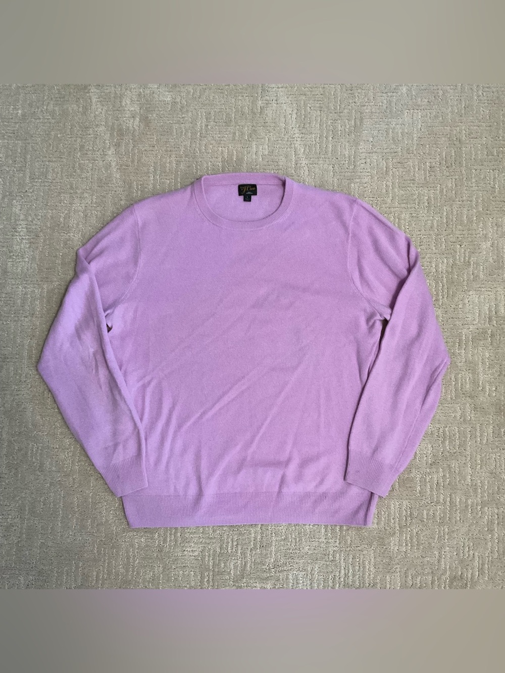 💜 J.Crew 100% Cashmere Lavender Purple Sweater L Old Money Minimalist Timeless